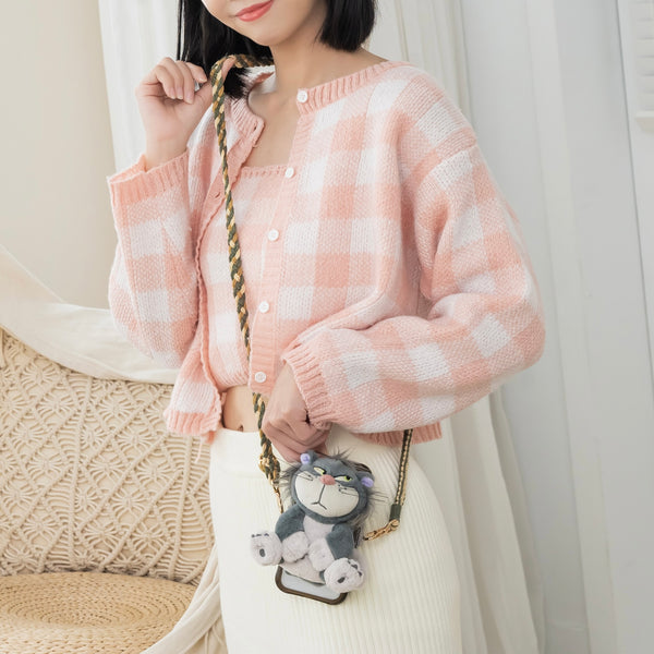 Plush Cinderella Lucifer the Cat Shoulder Phone Holder