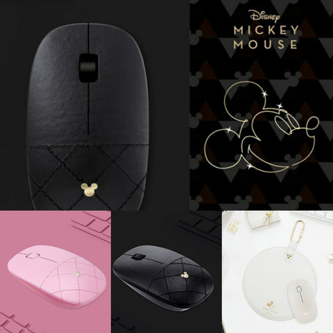 Luxury Faux Leather Mickey Mouse Wireless Optical Mouse - Fantasyusb