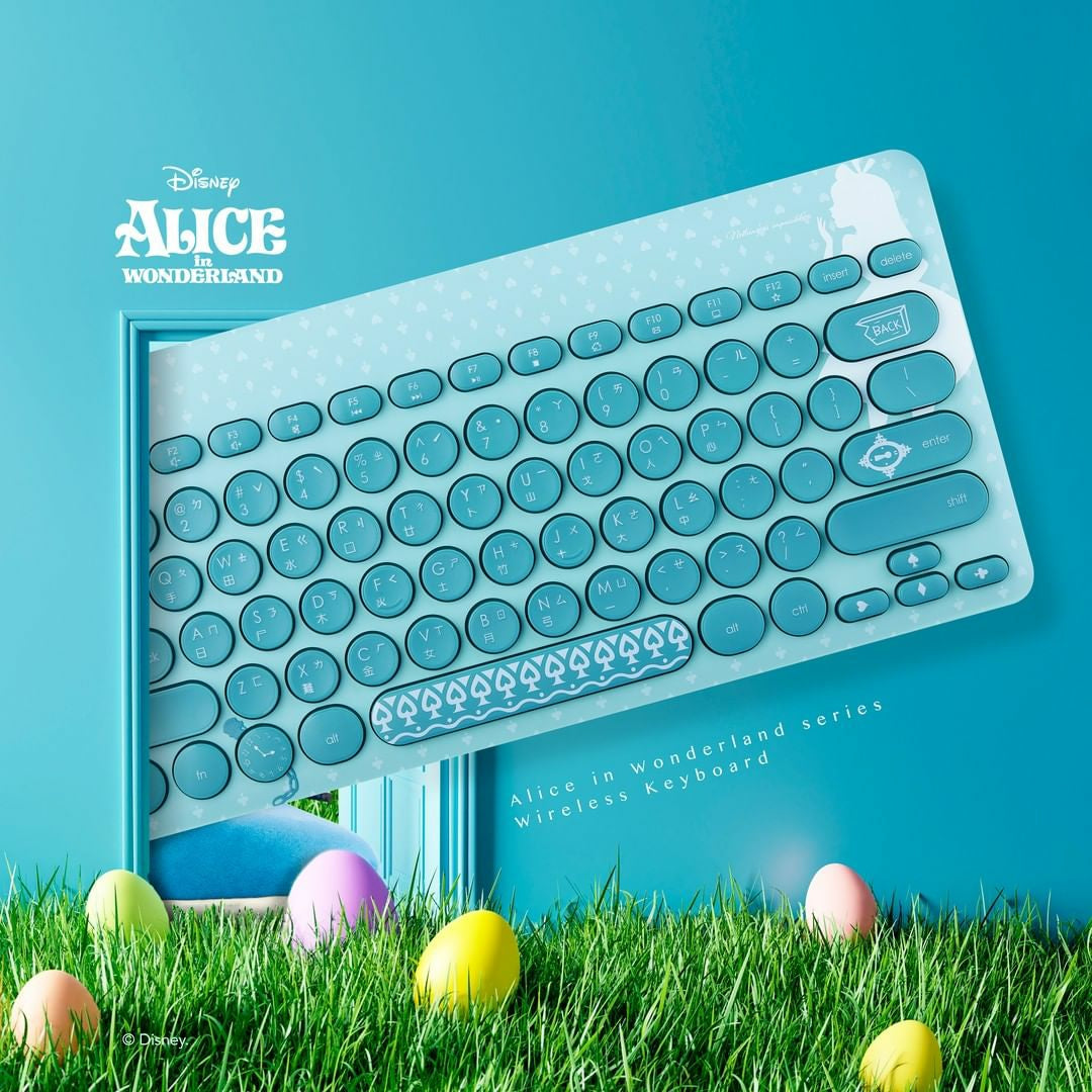 Aqua blue keyboard from Alice in Wonderland - Fantasyusb