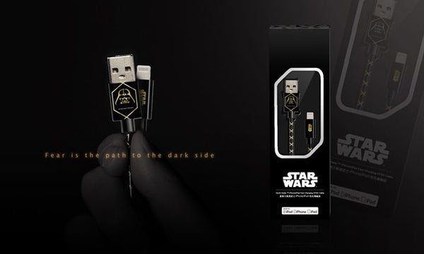 Star Wars Darth Vader Sync and Lightning to USB Cable for iPhone / iPad - Fantasyusb